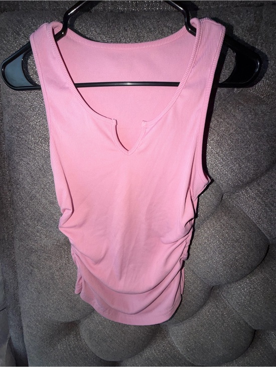 Tops - Pink Ruched Tank Top - Women's Sleeveless Top
